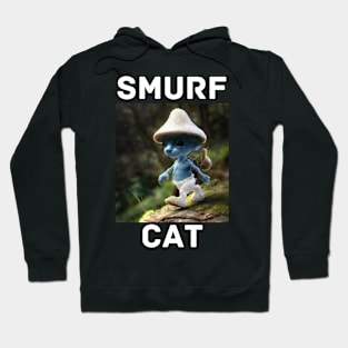 Funny blue mushroom Cat Meme we love live lie Hoodie